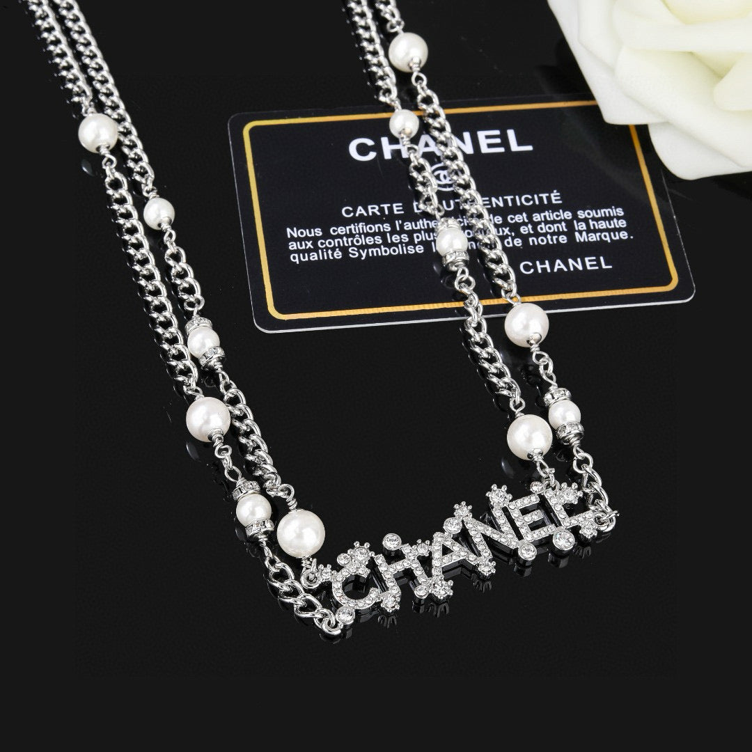 Chanel Silver-Tone Pearl and Letter Chain Belt - album image 5