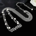 Chanel Silver-Tone Pearl and Letter Chain Belt - album image 1