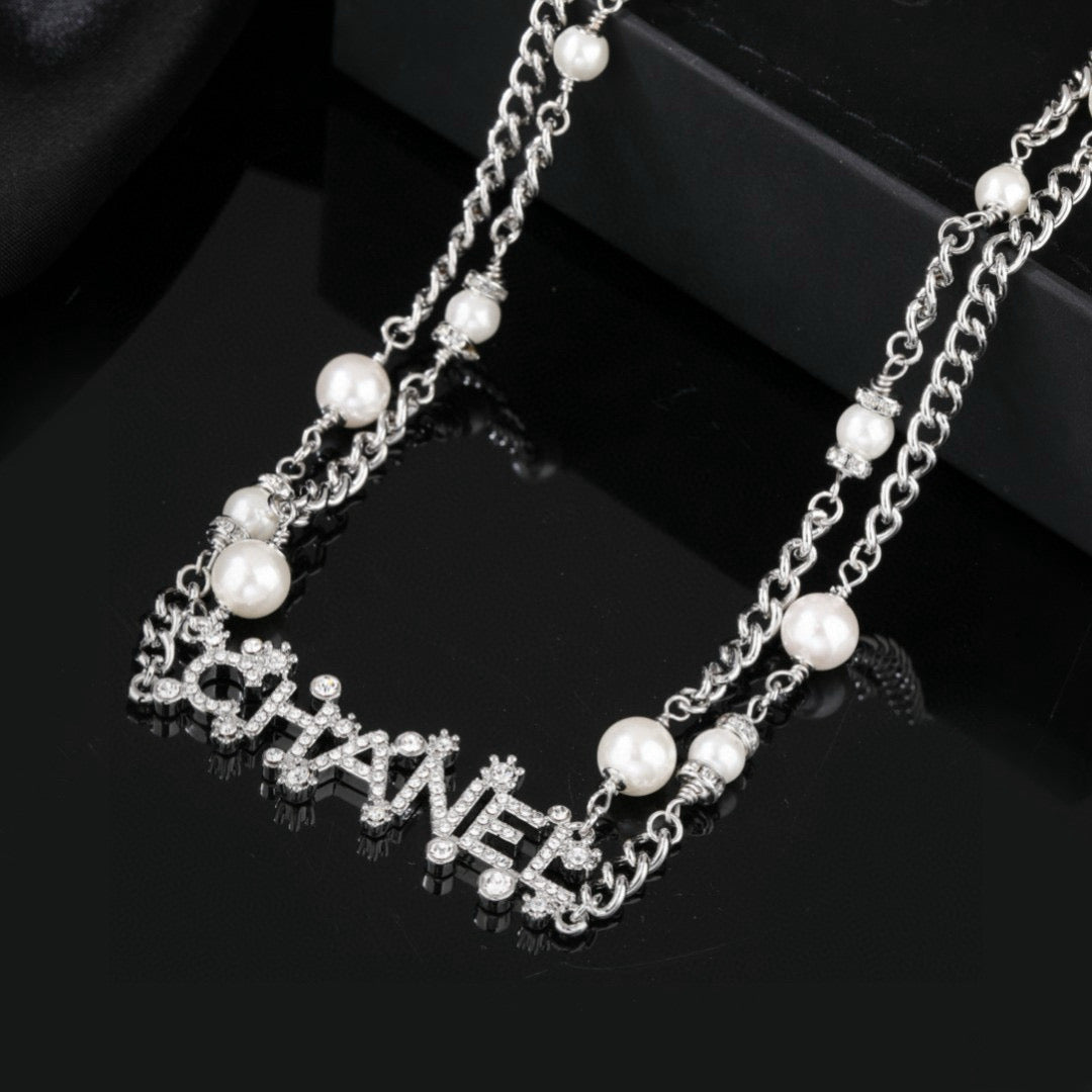 Chanel Silver-Tone Pearl and Letter Chain Belt - album image 6