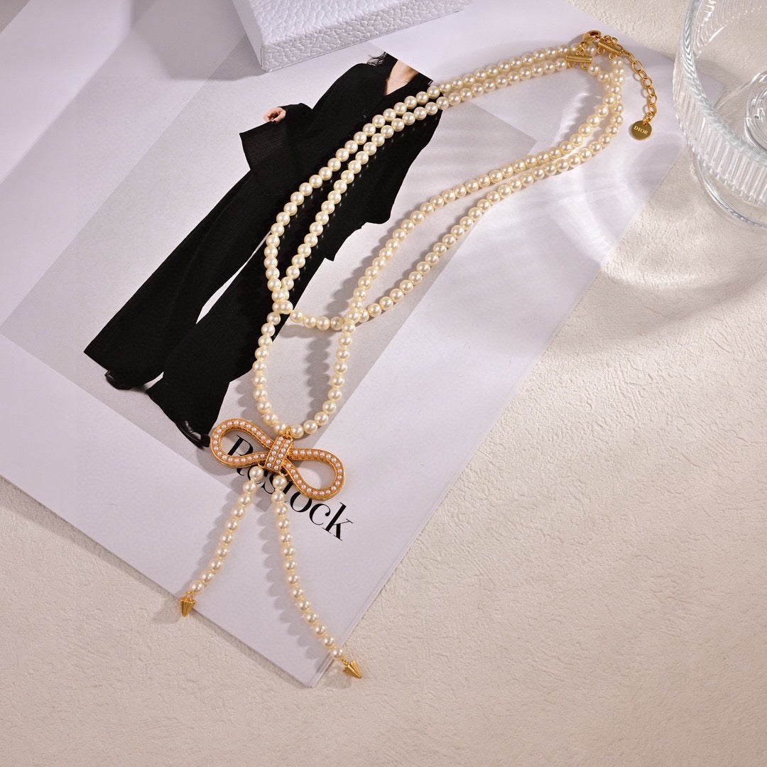 Dior Bow Pearl-Look Layered Jewelry - product image 3