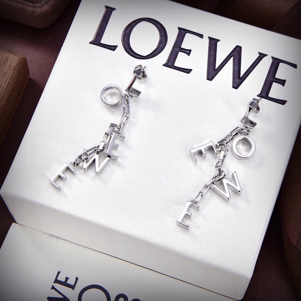 Loewe Silver-Tone Letter Climber Earrings - product image 4