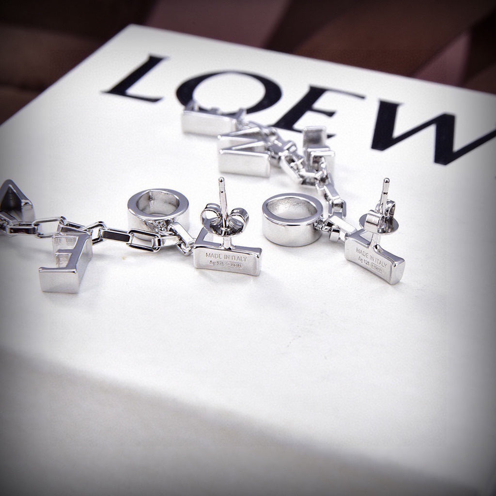 Loewe Silver-Tone Letter Climber Earrings - product image 3