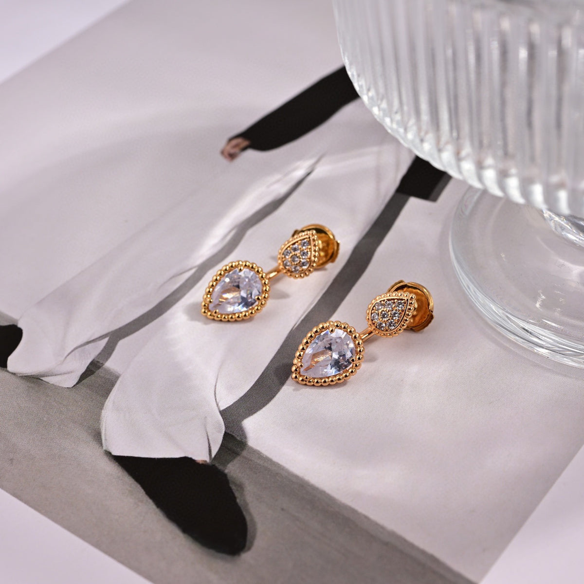 Hermès Gold-Tone White Enamel Anchor Drop Earrings - album image 2