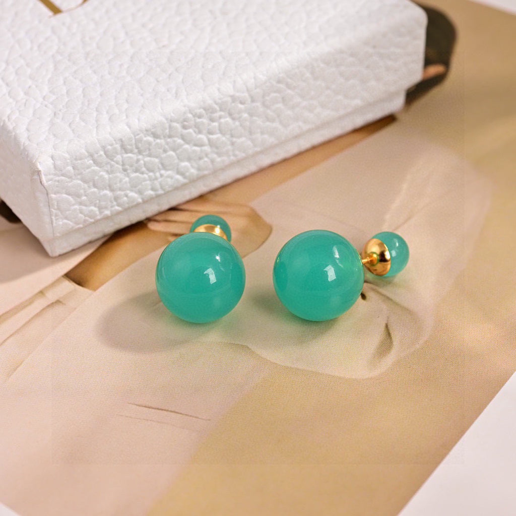 Dior Colorful Double-Bead Earrings - product image 4
