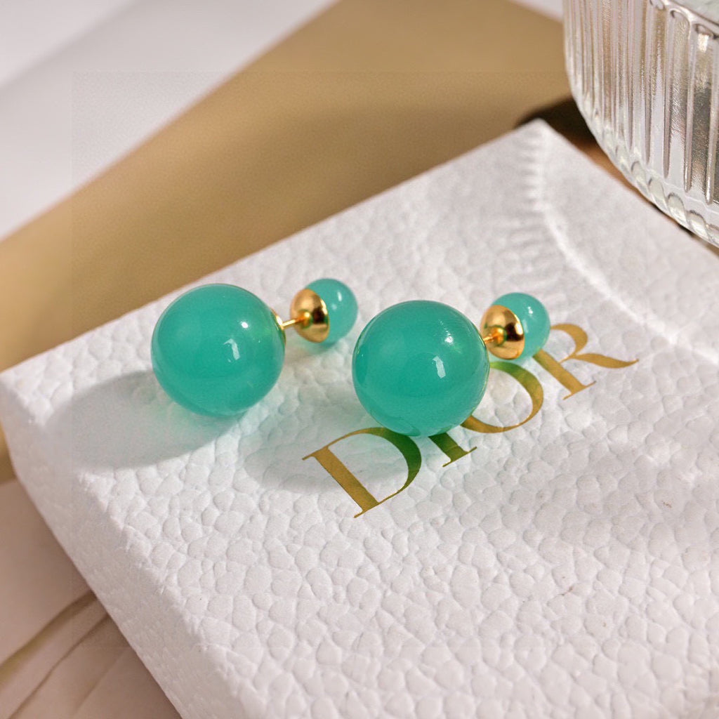 Dior Colorful Double-Bead Earrings - product image 2