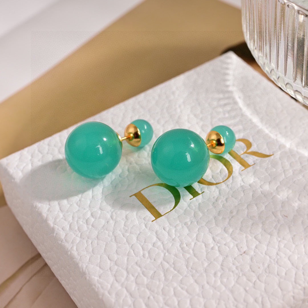 Dior Colorful Double-Bead Earrings - product image 2