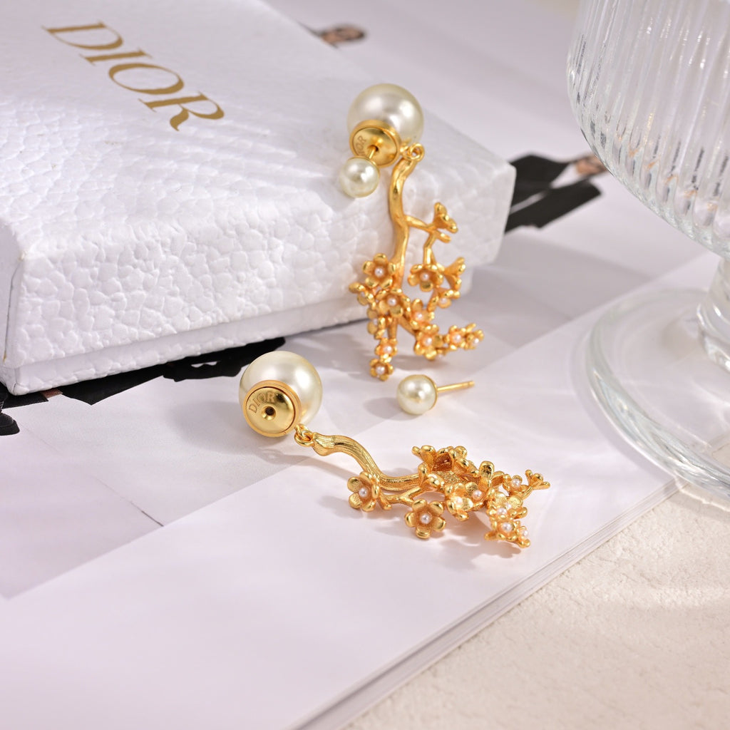 Dior Star and Pink Pearl-Look Earrings - product image 2