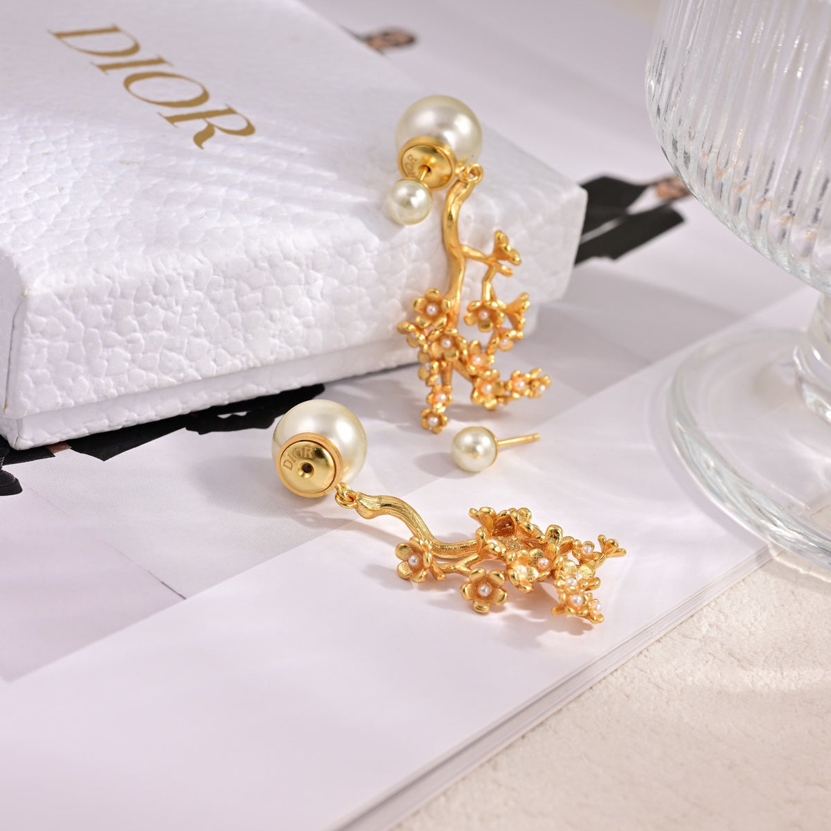 Dior Star and Pink Pearl-Look Earrings - product image 2