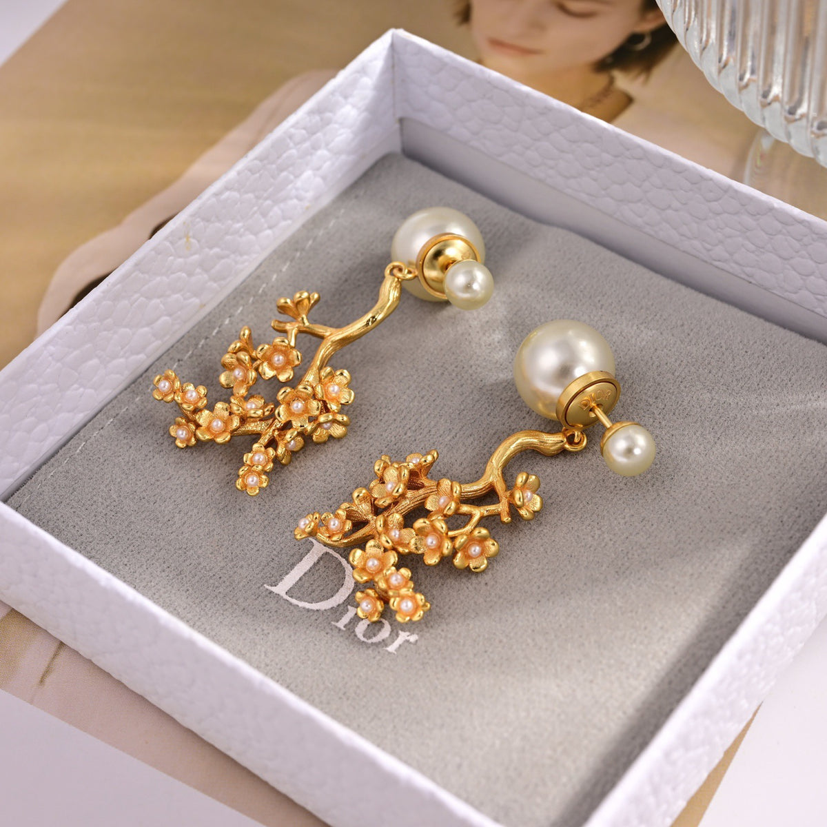 Dior Star and Pink Pearl-Look Earrings - product image 3