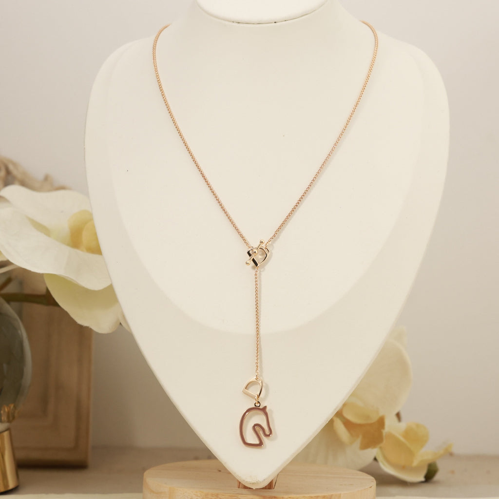 Hermès Horse-Outline Pendant Necklace in Three Metal Tones - album image 5