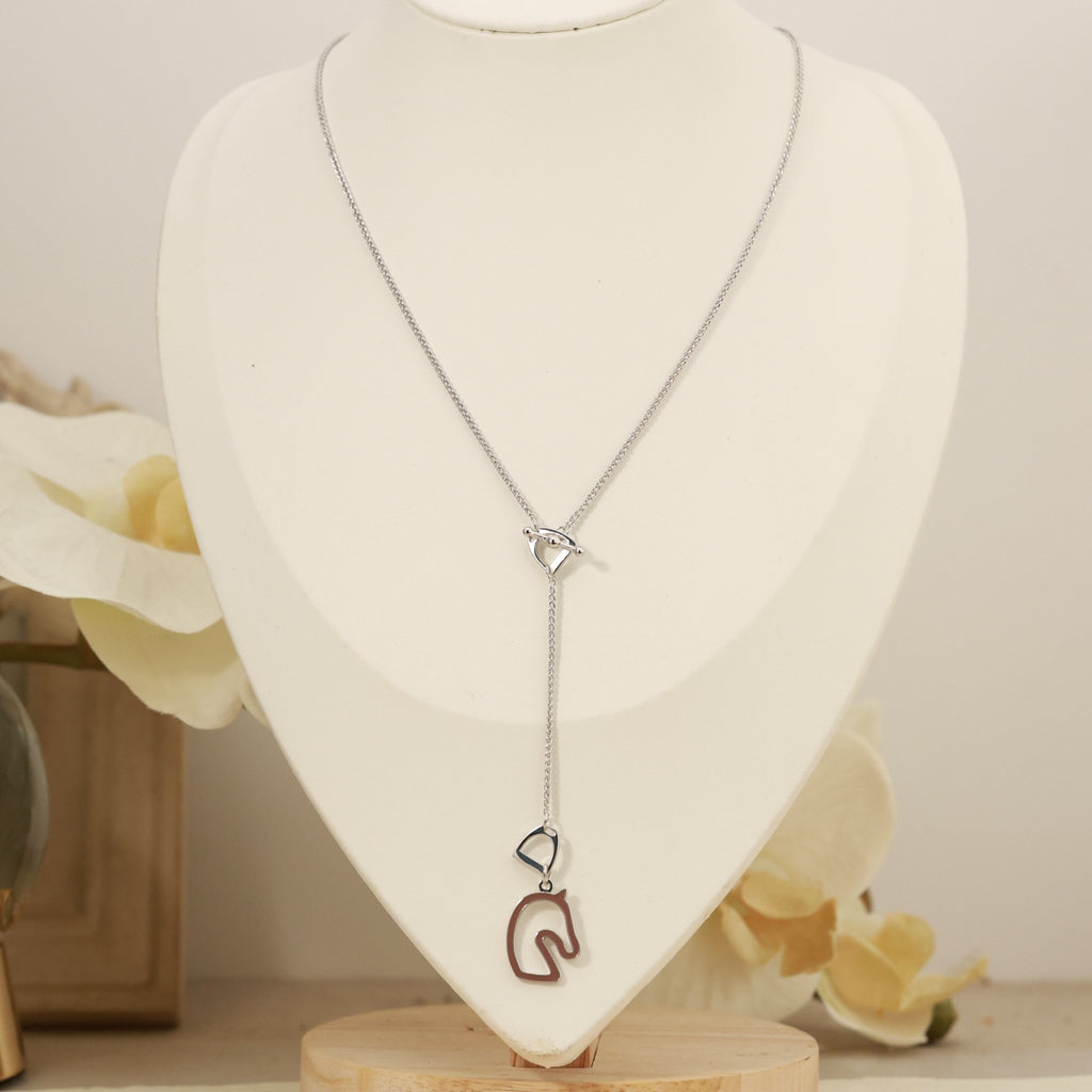 Hermès Horse-Outline Pendant Necklace in Three Metal Tones - album image 6