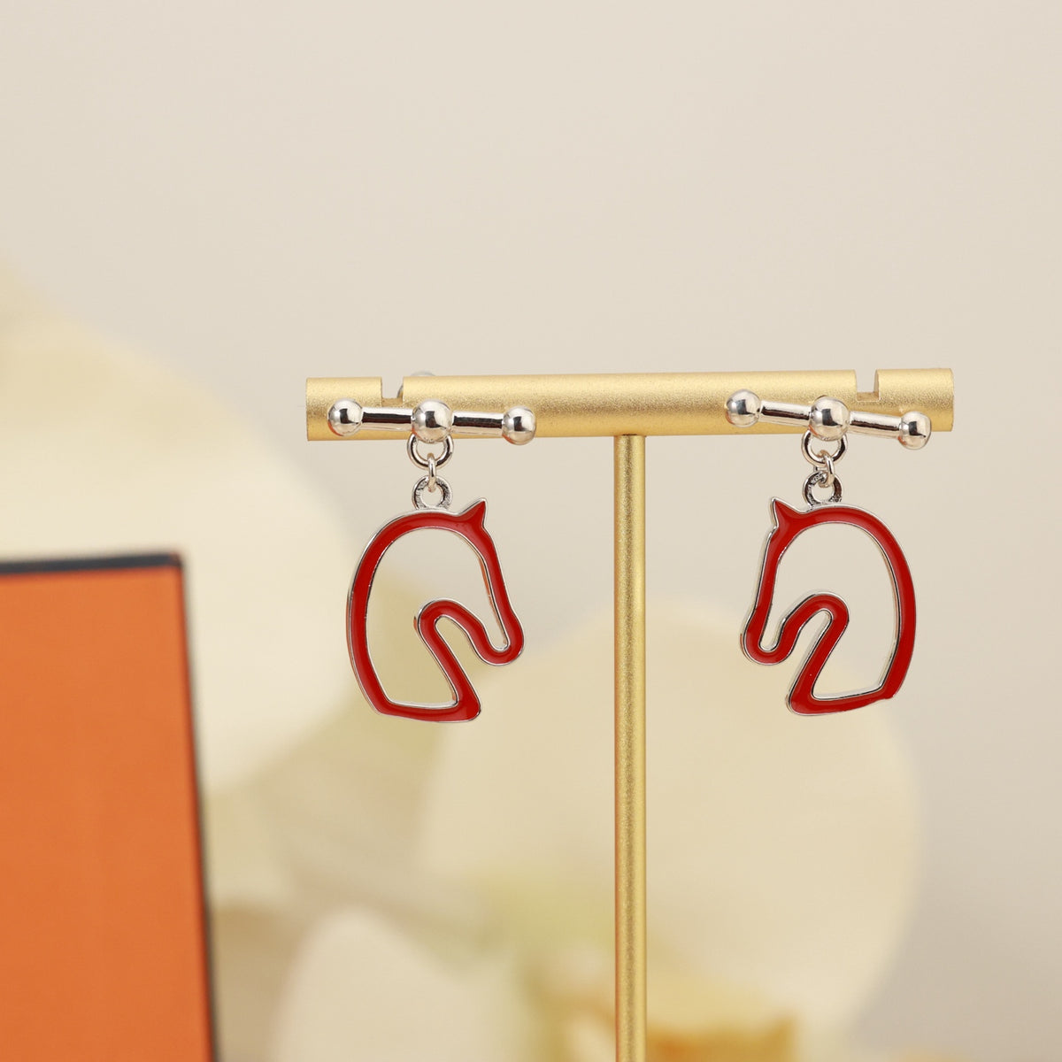 Hermès Rose Gold-Tone Horse-Outline Stud Earrings - album image 4