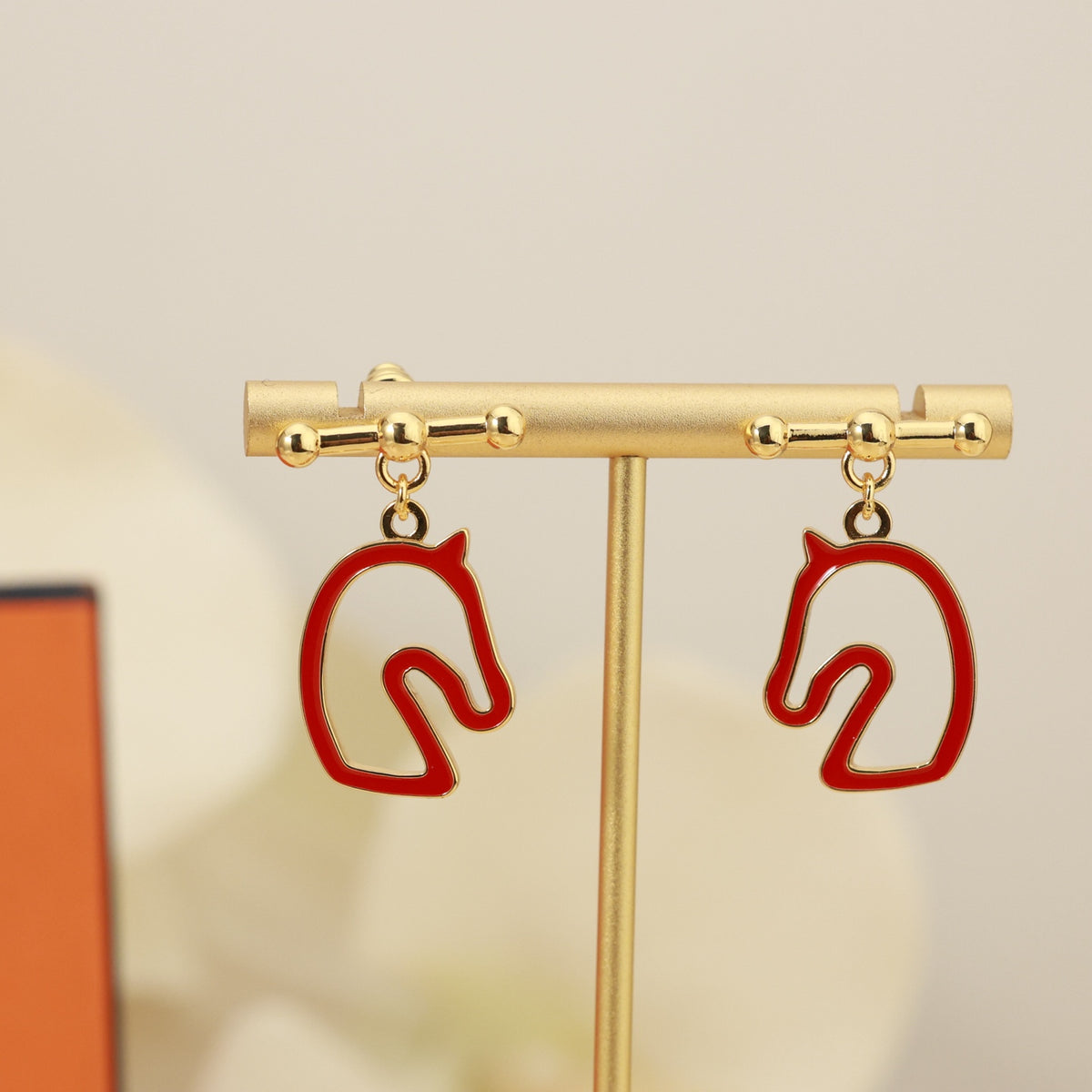 Hermès Rose Gold-Tone Horse-Outline Stud Earrings - album image 6