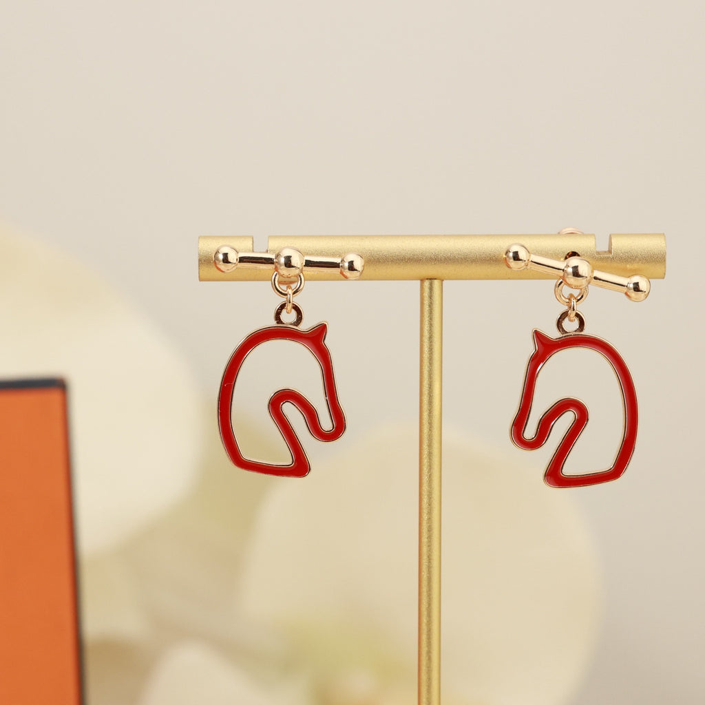 Hermès Rose Gold-Tone Horse-Outline Stud Earrings - album image 5