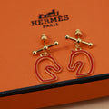 Hermès Rose Gold-Tone Horse-Outline Stud Earrings - album image 1