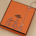 Hermès Horse-Outline Stud Earrings in Three Metal Tones - album image 1