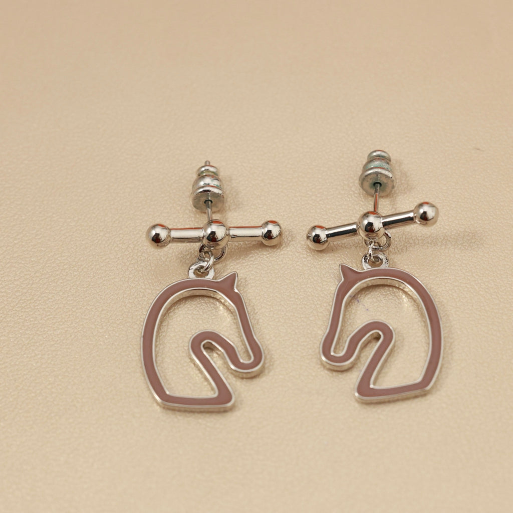 Hermès Horse-Outline Stud Earrings in Three Metal Tones - album image 8