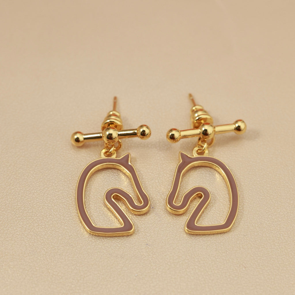 Hermès Horse-Outline Stud Earrings in Three Metal Tones - album image 7