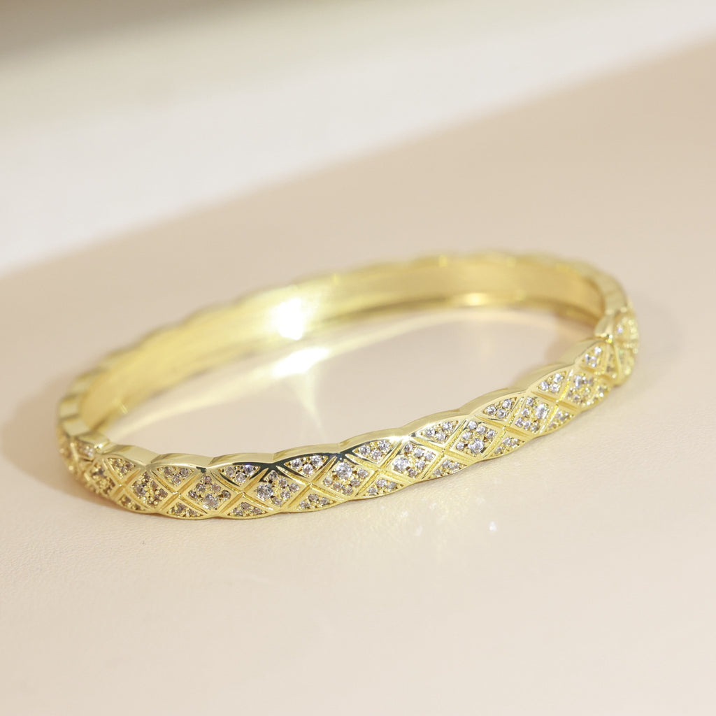 Chanel Interlocking C Checkered Rose Rose Gold-Tone Gold-Tone Bangle - album image 5