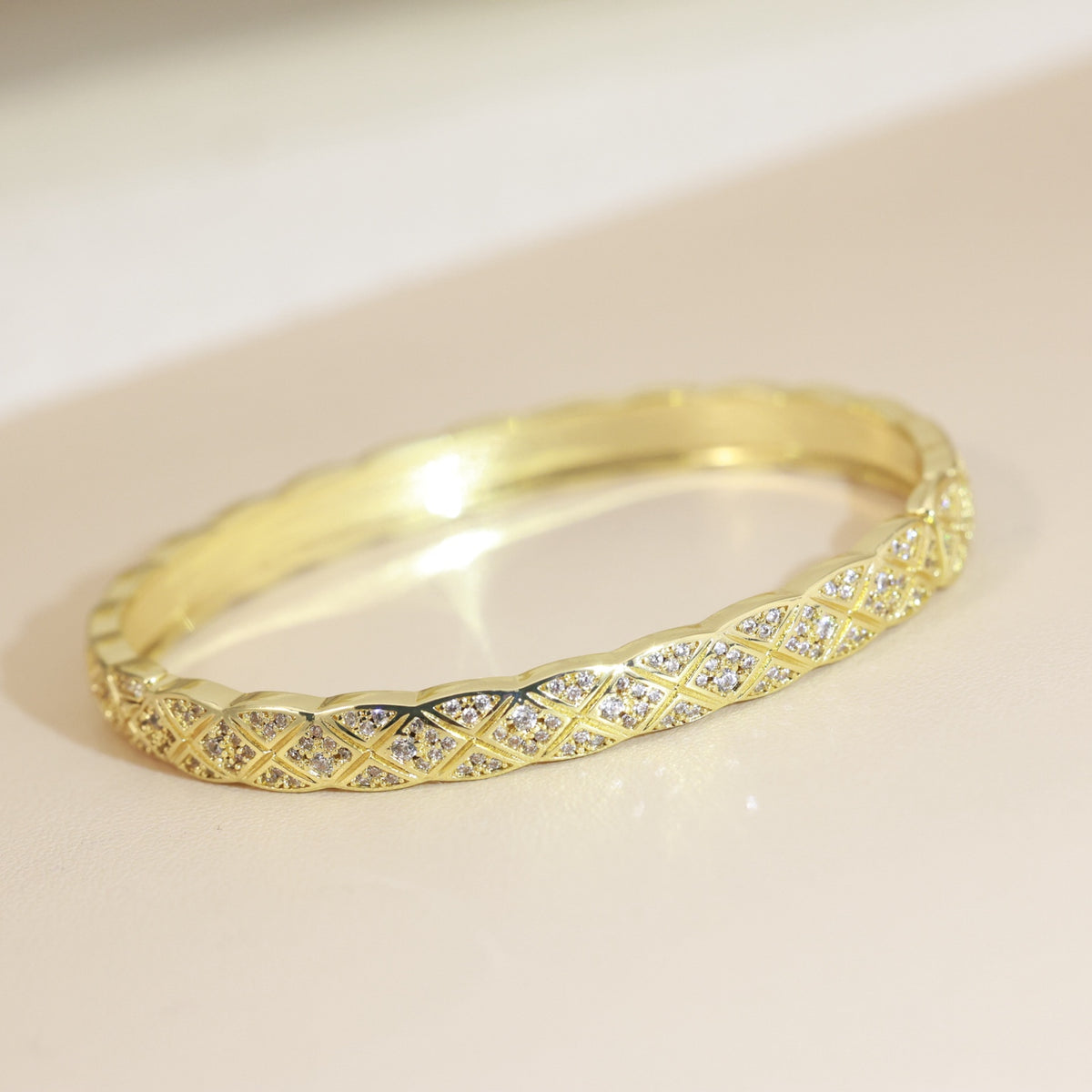 Chanel Interlocking C Checkered Rose Rose Gold-Tone Gold-Tone Bangle - album image 5