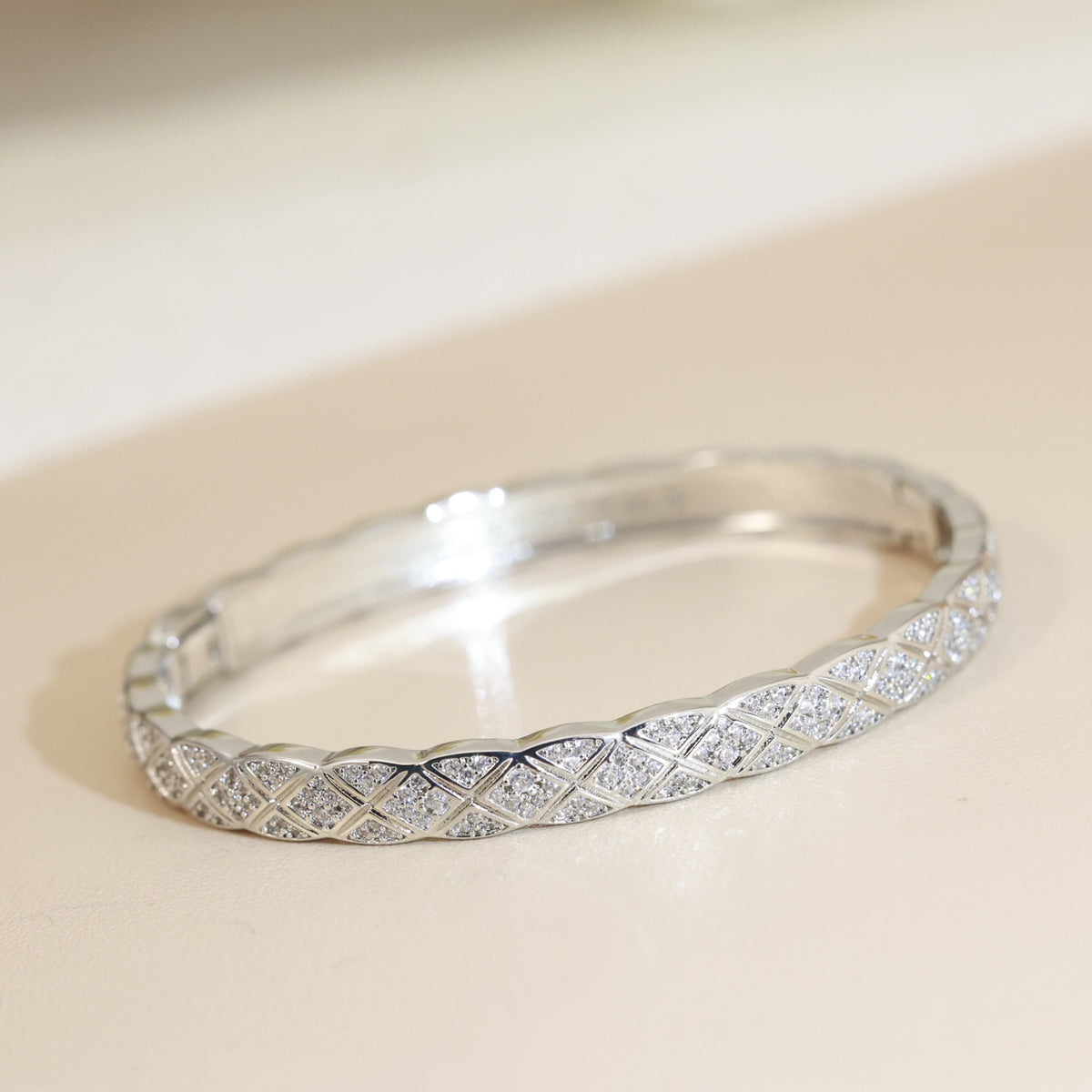 Chanel Interlocking C Checkered Rose Rose Gold-Tone Gold-Tone Bangle - album image 6