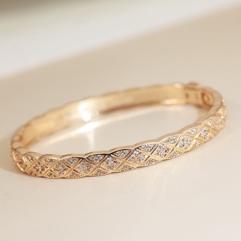 Chanel Interlocking C Checkered Rose Rose Gold-Tone Gold-Tone Bangle - album image 7