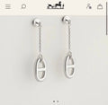 Hermès Silver-Tone Long Anchor-Link Drop Earrings - album image 1