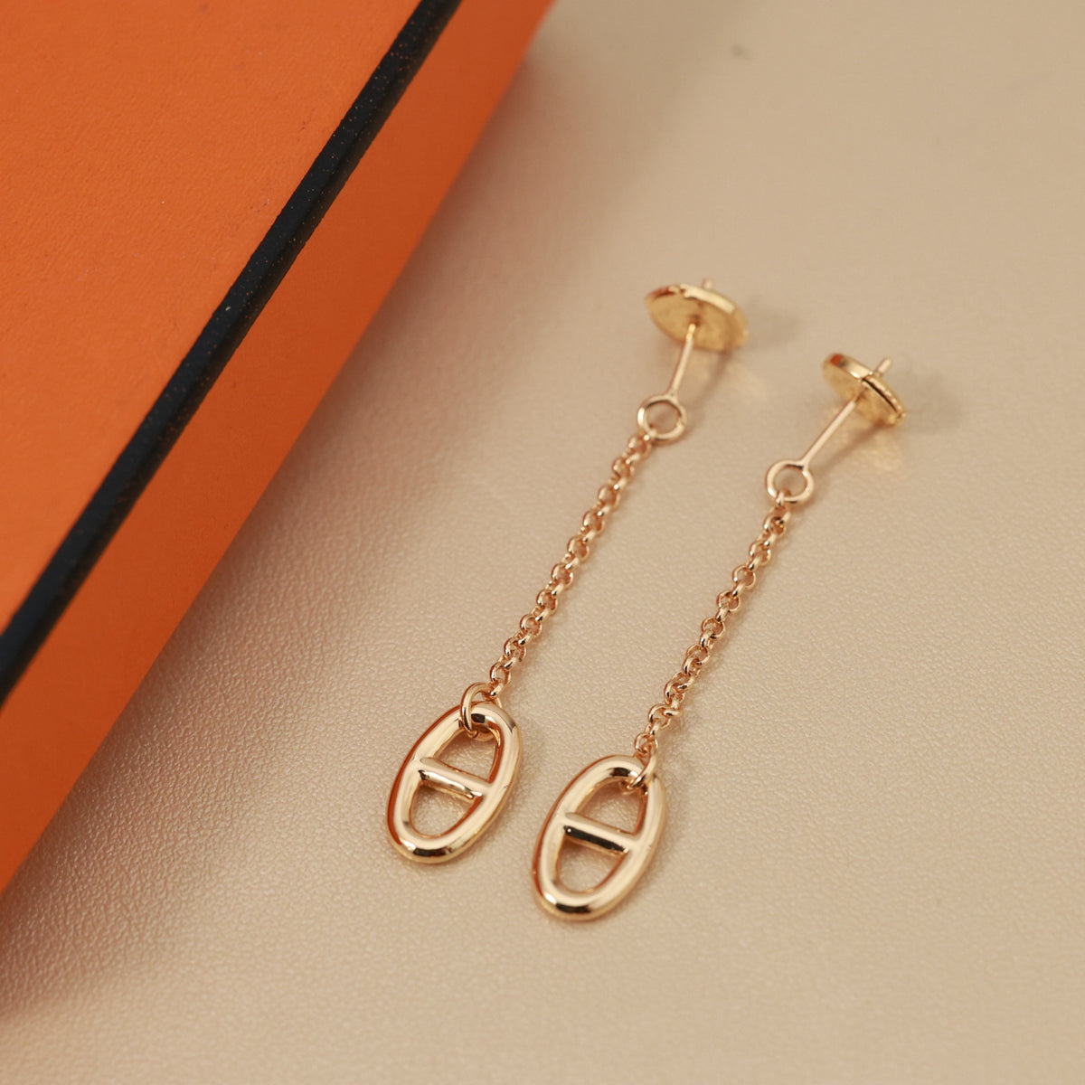Hermès Silver-Tone Long Anchor-Link Drop Earrings - album image 5