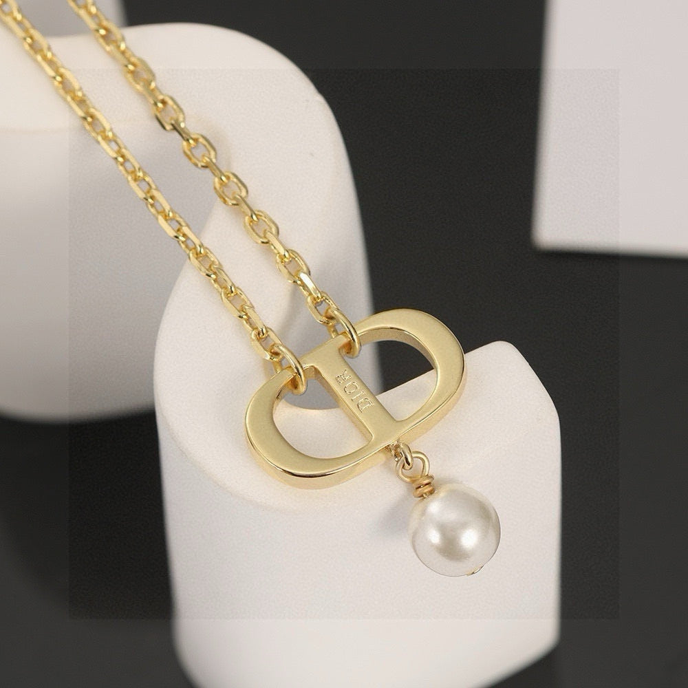 Dior Double-Chain CD Pearl-Look Necklace - product image 3