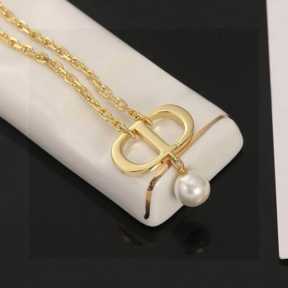 Dior Double-Chain CD Pearl-Look Necklace - product image 6