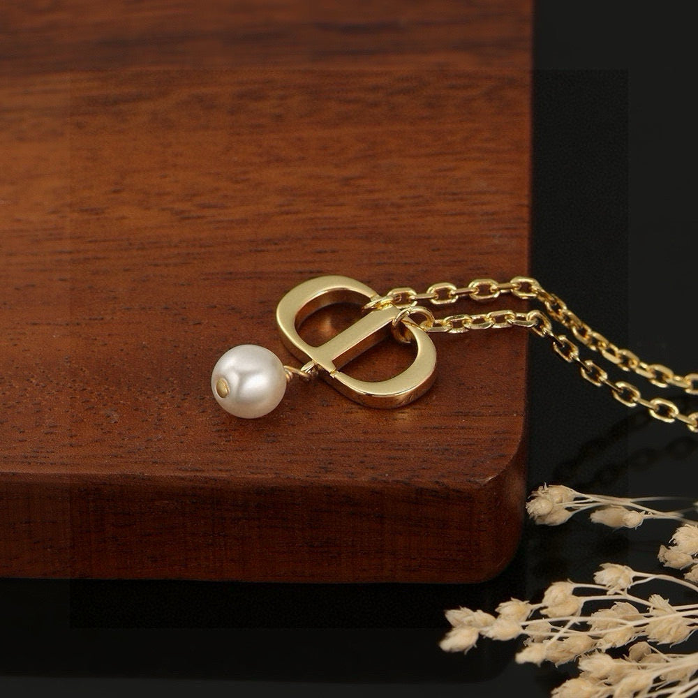 Dior Double-Chain CD Pearl-Look Necklace - product image 4