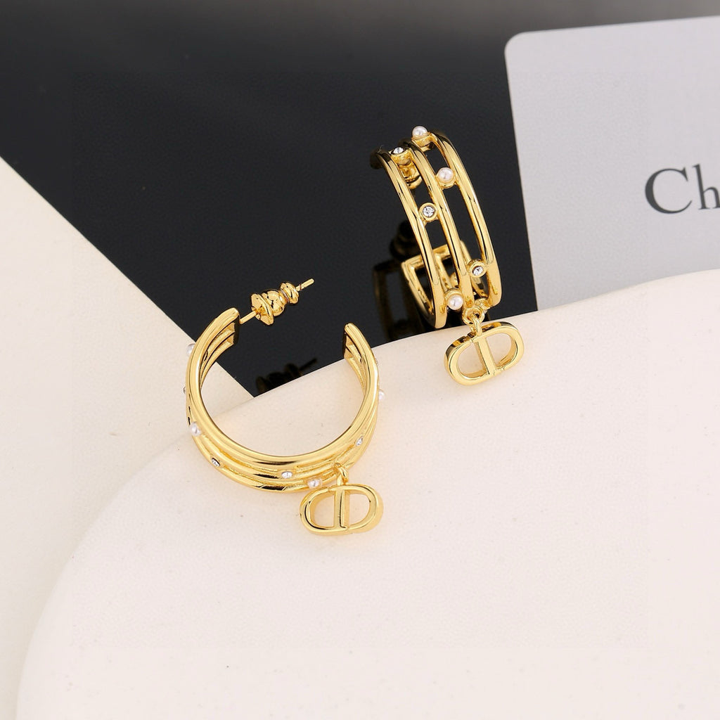 Dior Double-Bar CD Hoop Earrings - product image 4