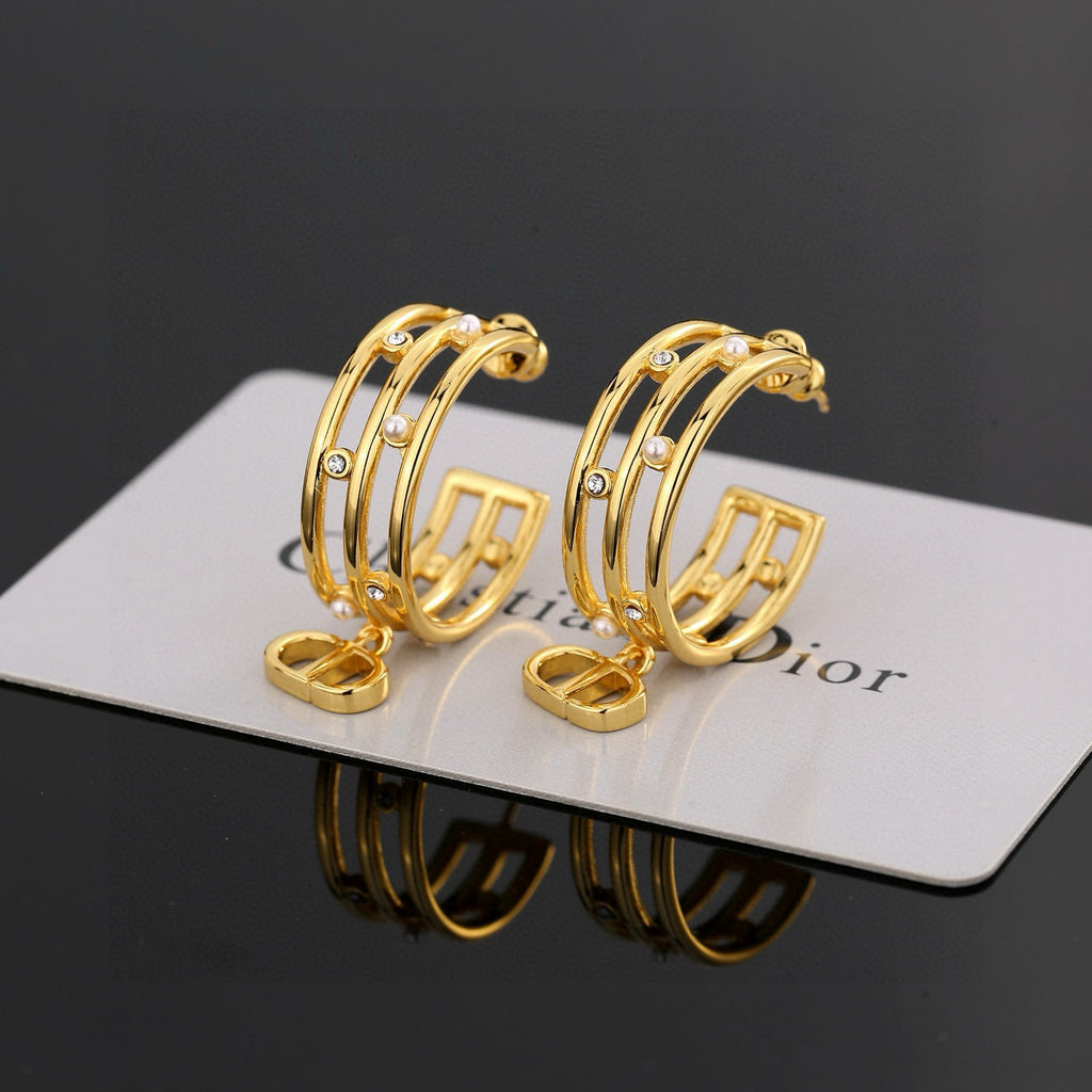 Dior Double-Bar CD Hoop Earrings - product image 2