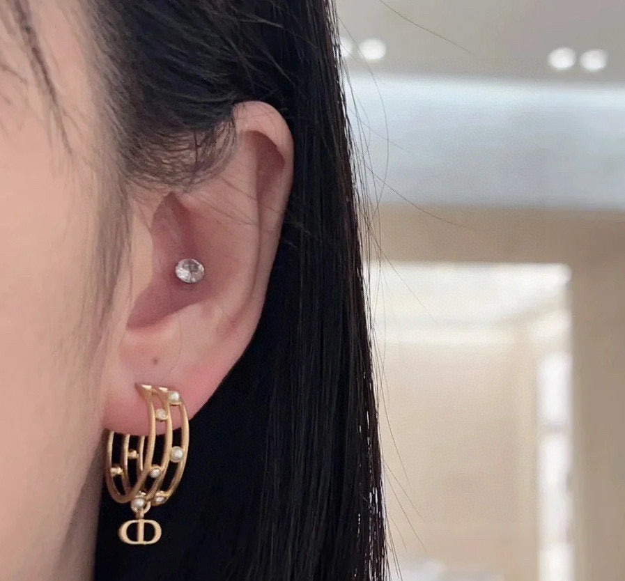 Dior Double-Bar CD Hoop Earrings - product image 3