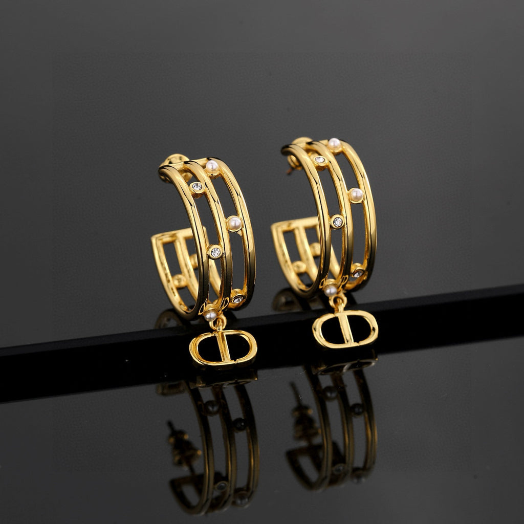 Dior Double-Bar CD Hoop Earrings - product image 5