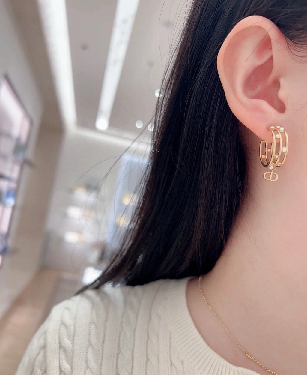 Dior Double-Bar CD Hoop Earrings - product image 7