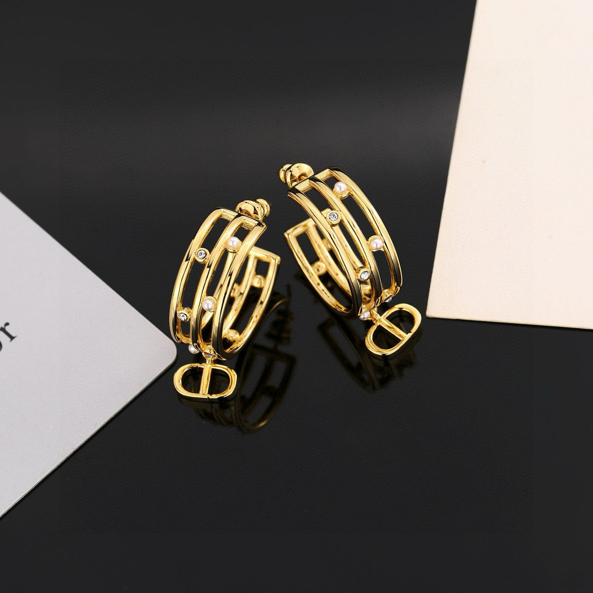 Dior Double-Bar CD Hoop Earrings - product image 6