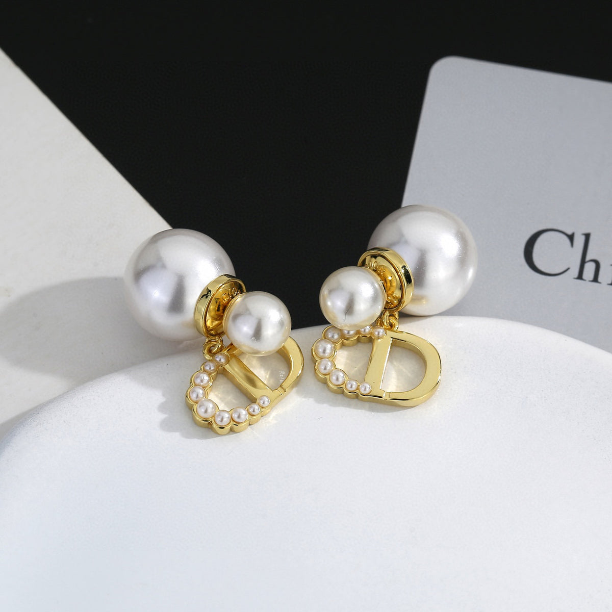 Dior CD Pearl-Look Cluster Earrings - product image 4