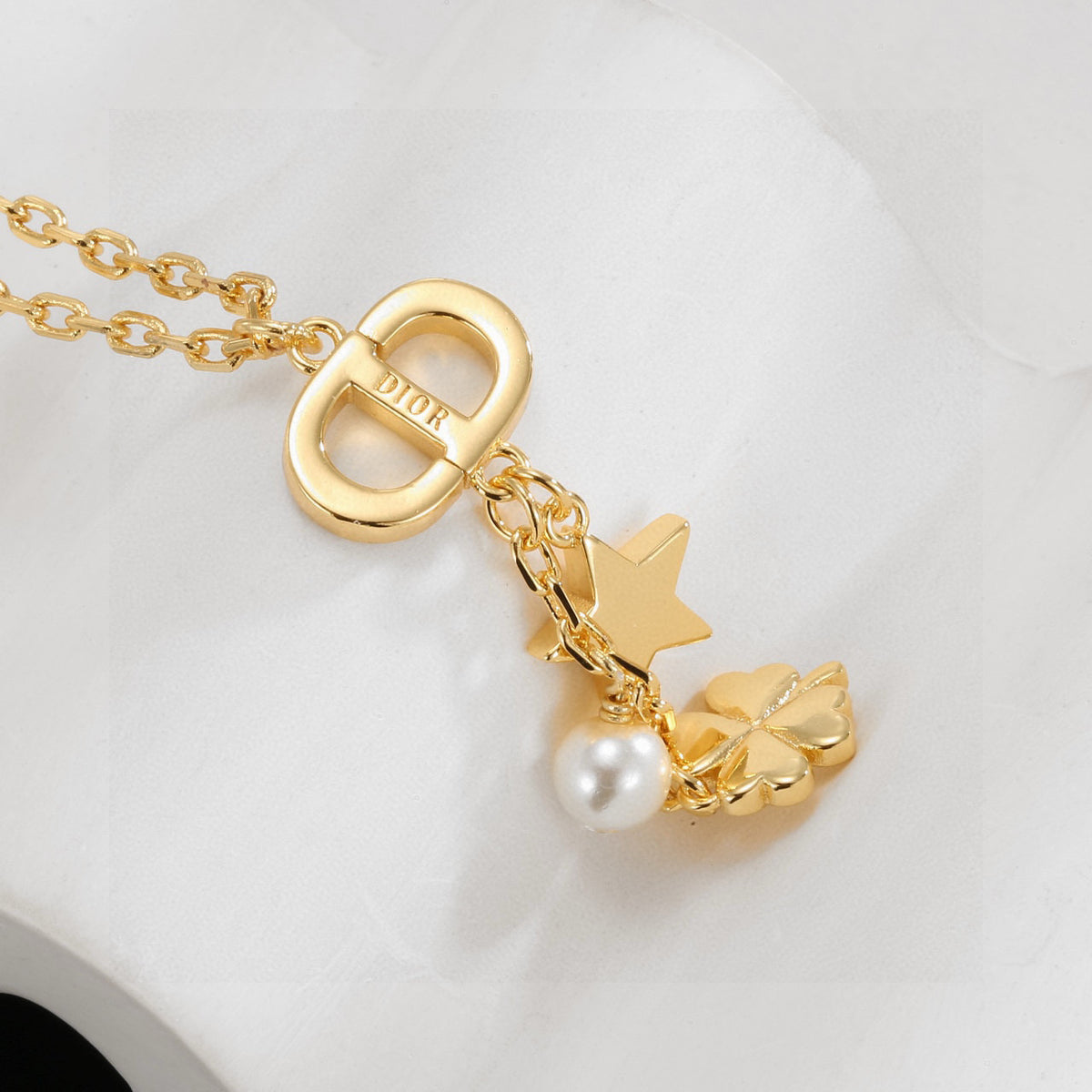 Dior Bow and Flower Drop Necklace - product image 7