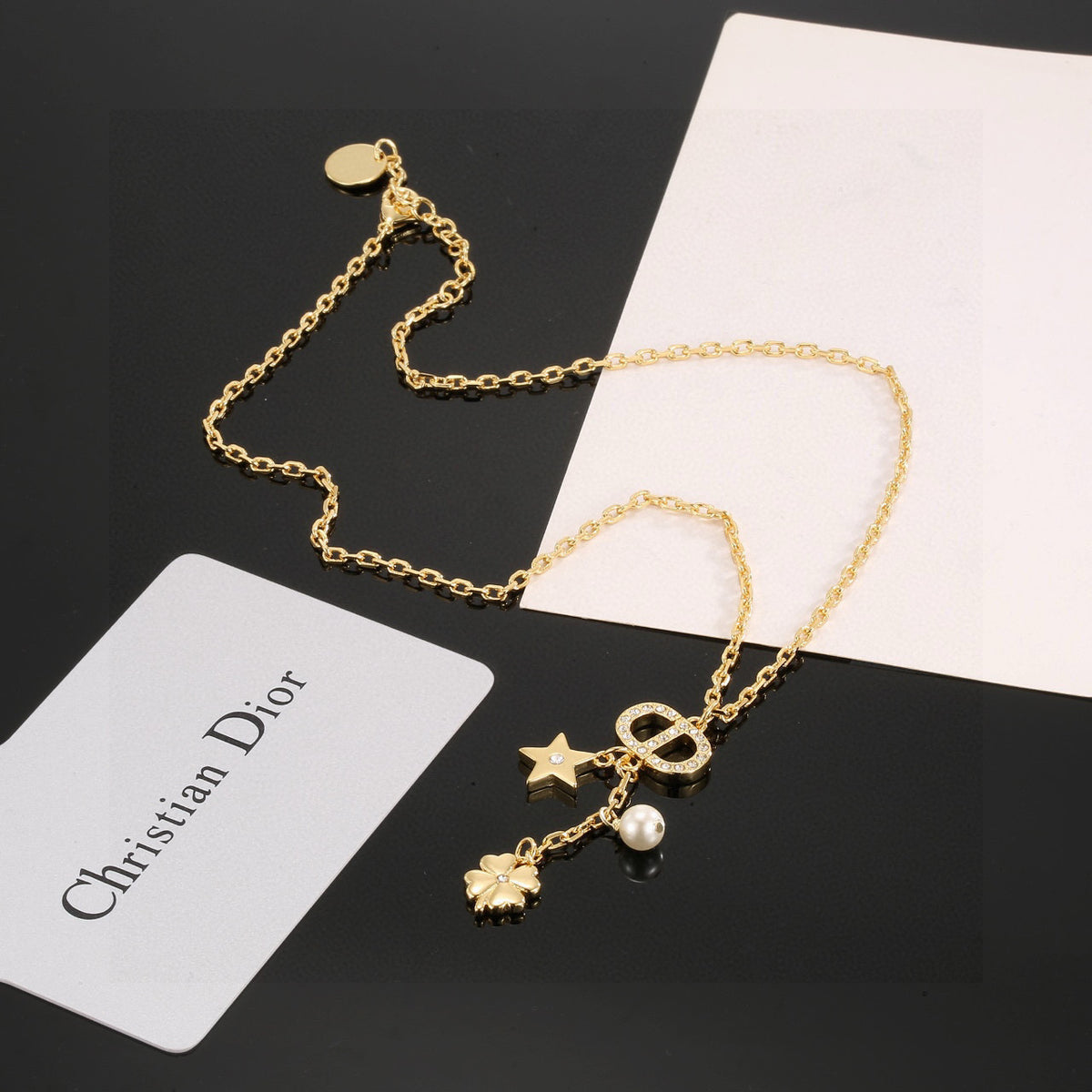 Dior Bow and Flower Drop Necklace - product image 4