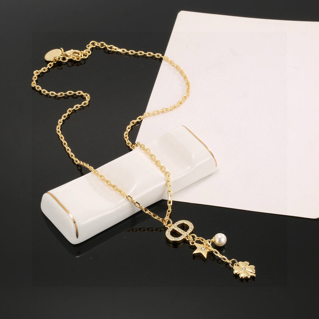 Dior Bow and Flower Drop Necklace - product image 3