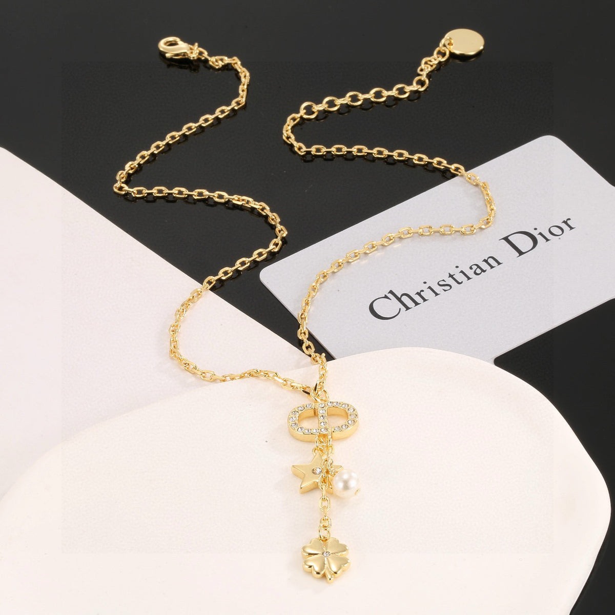 Dior Bow and Flower Drop Necklace - product image 8