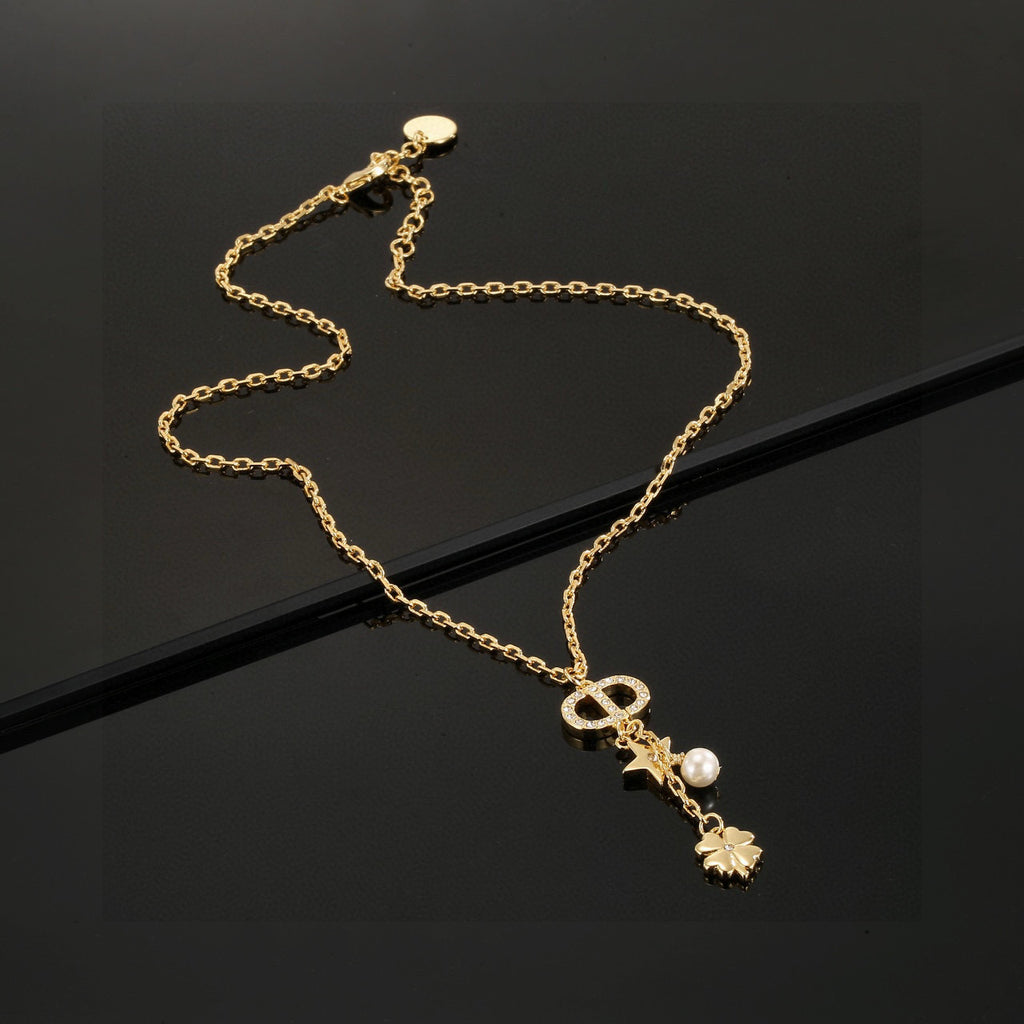 Dior Bow and Flower Drop Necklace - product image 1