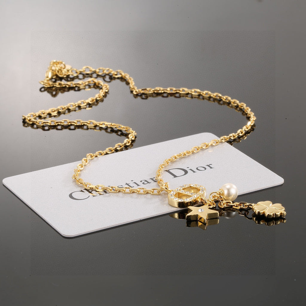 Dior Bow and Flower Drop Necklace - product image 5