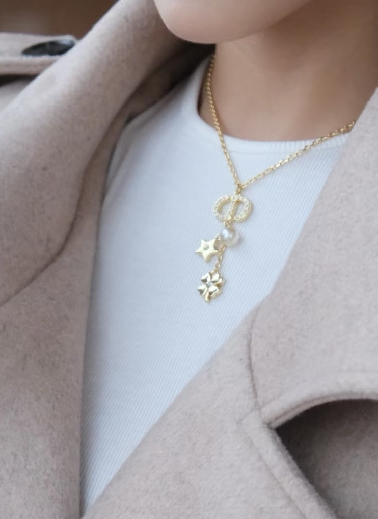 Dior Bow and Flower Drop Necklace - product image 6