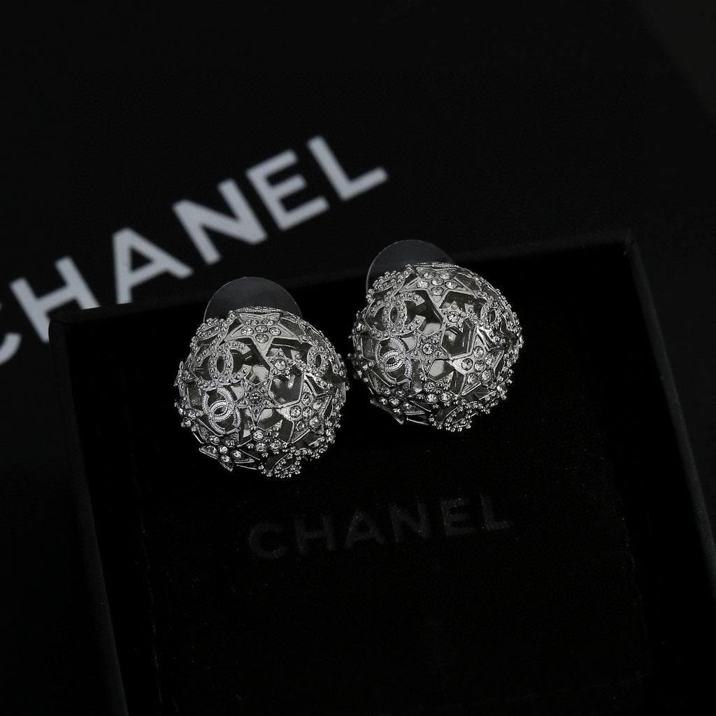 Chanel Star Circular Openwork Stud Earrings - album image 7