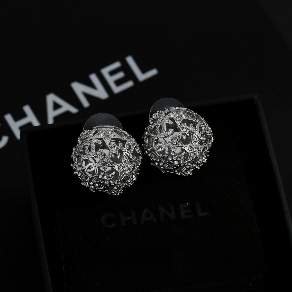 Chanel Star Circular Openwork Stud Earrings - album image 7