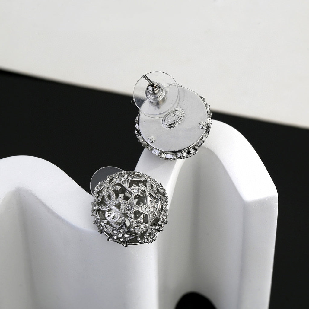 Chanel Star Circular Openwork Stud Earrings - album image 6