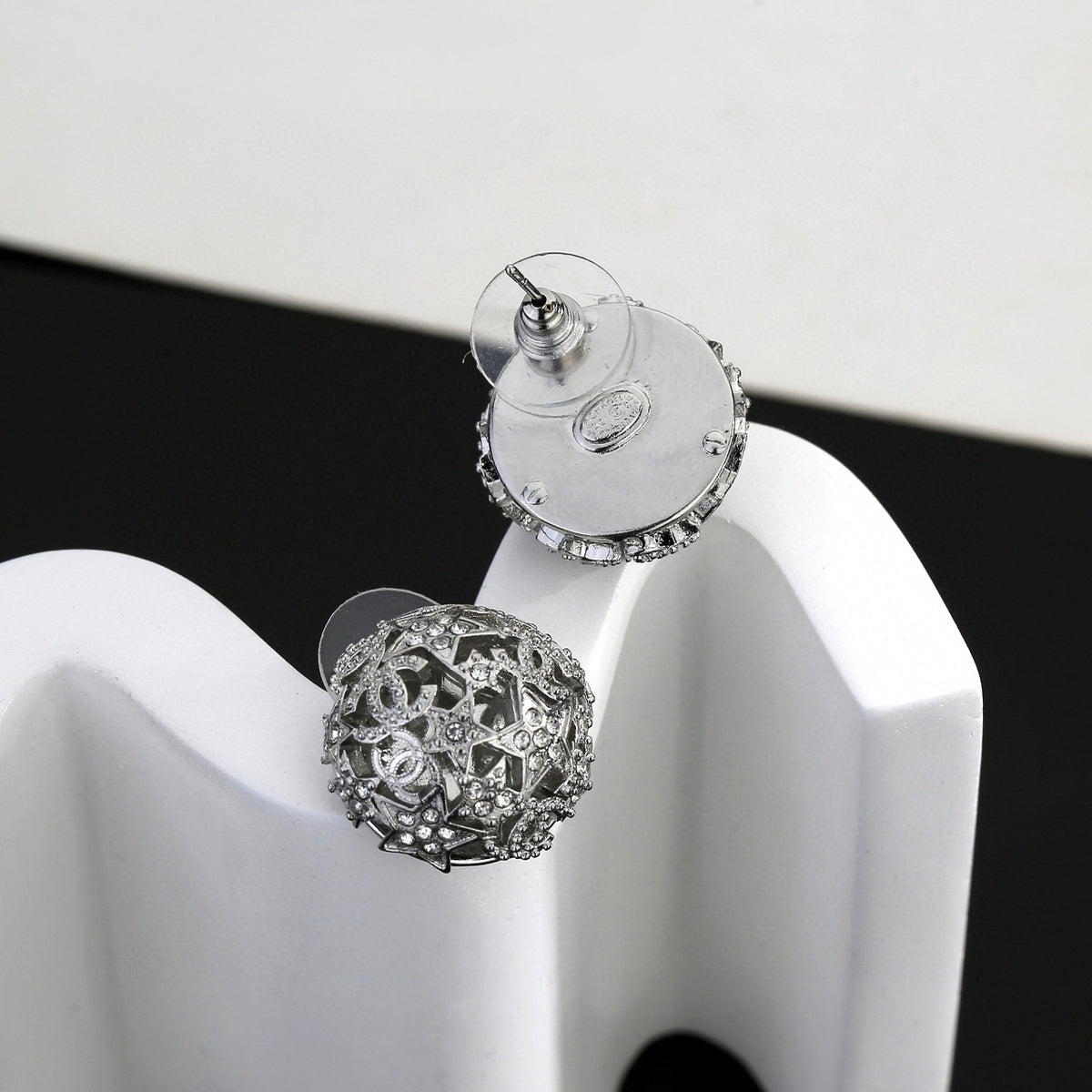 Chanel Star Circular Openwork Stud Earrings - album image 6