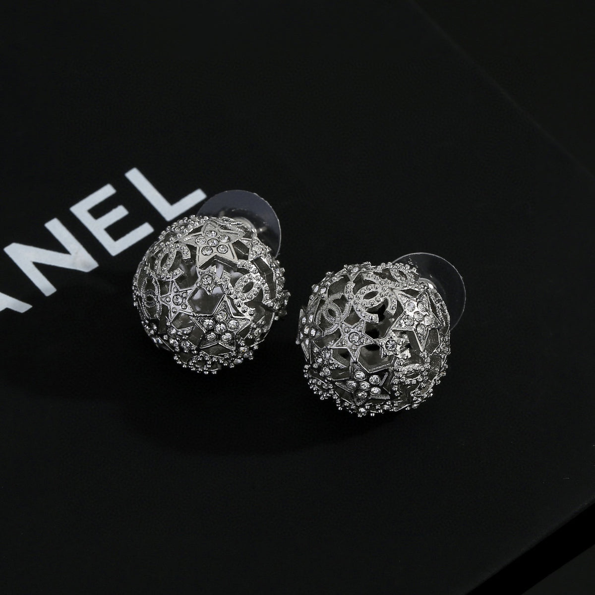 Chanel Star Circular Openwork Stud Earrings - album image 3
